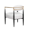 Plush Boucle Dining Chair with Thick Cushion and Elegant Metal Frame for Living Room