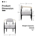 Plush Boucle Dining Chair with Thick Cushion and Elegant Metal Frame for Living Room