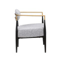 Plush Boucle Dining Chair with Thick Cushion and Elegant Metal Frame for Living Room