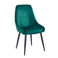 Porthos Home Set of 2 Fern Dining Chairs - Velvet Upholstery with Steel Legs