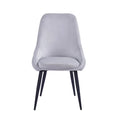 Porthos Home Set of 2 Fern Dining Chairs - Velvet Upholstery with Steel Legs
