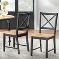 Set of 2 Solid Wood Crossback Dining Chairs by Simple Living