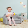 Qaba Kids Sofa with Wooden Armrests - Toddler Couch for Preschool and Kindergarten Rooms Featuring Hidden Storage