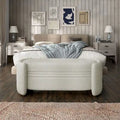 Denhour Contemporary Boucle Storage Bench - DH BASIC Pressice for Bedroom and Entryway