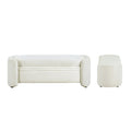Denhour Contemporary Boucle Storage Bench - DH BASIC Pressice for Bedroom and Entryway
