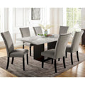 Transitional Light Grey 7-Piece Marble Top Dining Set - Cots Collection by Furniture of America