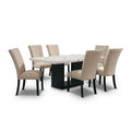 Transitional Light Grey 7-Piece Marble Top Dining Set - Cots Collection by Furniture of America