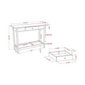 Denhour DH BASIC 4-Piece Open-Shelf Coffee Table Set with Drawer in Transitional Rubberwood