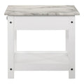 Denhour DH BASIC 4-Piece Open-Shelf Coffee Table Set with Drawer in Transitional Rubberwood