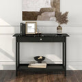 Denhour DH BASIC 4-Piece Open-Shelf Coffee Table Set with Drawer in Transitional Rubberwood