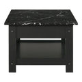 Denhour DH BASIC 4-Piece Open-Shelf Coffee Table Set with Drawer in Transitional Rubberwood