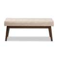 Baxton Studio Mid-Century Button-Tufted Fabric Bench