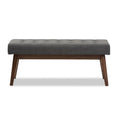 Baxton Studio Mid-Century Button-Tufted Fabric Bench