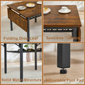 Contemporary Industrial 63.2" Extendable Dining Table with Drop Leaf, Accommodates 6