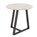 iNSPIRE Q Modern Jurmala Glossy Sintered Stone Tables with Grey Metal Base