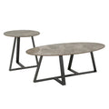iNSPIRE Q Modern Jurmala Glossy Sintered Stone Tables with Grey Metal Base