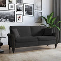 Upholstered Loveseat with Rolled Arms and 73 Nailhead Trim