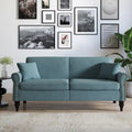 Upholstered Loveseat with Rolled Arms and 73 Nailhead Trim