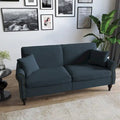 Upholstered Loveseat with Rolled Arms and 73 Nailhead Trim