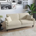 Upholstered Loveseat with Rolled Arms and 73 Nailhead Trim