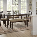 Dining Table Set with Upholstered Chairs and Bench for Kitchen and Dining Room