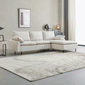 Chaise-Style L-Shaped Linen Sectional Sofa