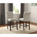 Roundhill Furniture Leviton 5-Piece Counter Height Dining Set in Antique Black Wood Finish