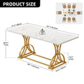 Moasis Farmhouse Rectangular Dining Table in Wood and Metal - Seats 6 to 8