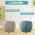 Small Round Velvet Ottoman by Helena
