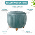 Small Round Velvet Ottoman by Helena