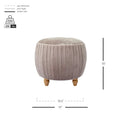 Small Round Velvet Ottoman by Helena