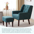 HUIMO Fabric Accent Chair and Ottoman Set - Available in Grey, Beige, Blue, and Dark Teal