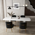 SEYNAR Set of 4 Modern Glam Boucle Velvet Dining or Vanity Chairs with Rear Handle