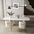 SEYNAR Set of 4 Modern Glam Boucle Velvet Dining or Vanity Chairs with Rear Handle