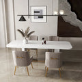 SEYNAR Set of 4 Modern Glam Boucle Velvet Dining or Vanity Chairs with Rear Handle