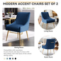 SEYNAR Set of 4 Modern Glam Boucle Velvet Dining or Vanity Chairs with Rear Handle