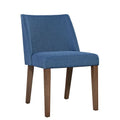 2-Piece Space-Saving Dining Chair Set with Walnut Frame and Linen Upholstery - Available in Multiple Colors