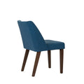 2-Piece Space-Saving Dining Chair Set with Walnut Frame and Linen Upholstery - Available in Multiple Colors