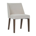 2-Piece Space-Saving Dining Chair Set with Walnut Frame and Linen Upholstery - Available in Multiple Colors