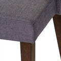 2-Piece Space-Saving Dining Chair Set with Walnut Frame and Linen Upholstery - Available in Multiple Colors