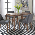 2-Piece Space-Saving Dining Chair Set with Walnut Frame and Linen Upholstery - Available in Multiple Colors