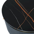 Contemporary Round Coffee Table with Dual Large Storage Drawers