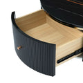 Contemporary Round Coffee Table with Dual Large Storage Drawers