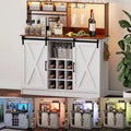 47-Inch Coffee Bar Sideboard Buffet Cabinet with 20-Color LED Lighting and 6.5FT Power Outlet