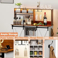 47-Inch Coffee Bar Sideboard Buffet Cabinet with 20-Color LED Lighting and 6.5FT Power Outlet