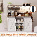 47-Inch Coffee Bar Sideboard Buffet Cabinet with 20-Color LED Lighting and 6.5FT Power Outlet