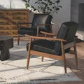 Greyson Living Anna Faux Leather Accent Chair with Wood Base