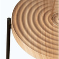 Contemporary Round Coffee Table with Cross-Leg Metal Base and Threaded Design