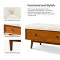 Dolly Mid-Century Tufted Storage Bench with Unique 45-Degree Splicing Design by HULALA HOME