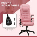 HOMCOM High Back Massage Office Chair with 6 Vibration Points and Heated Recline - PU Leather Computer Chair